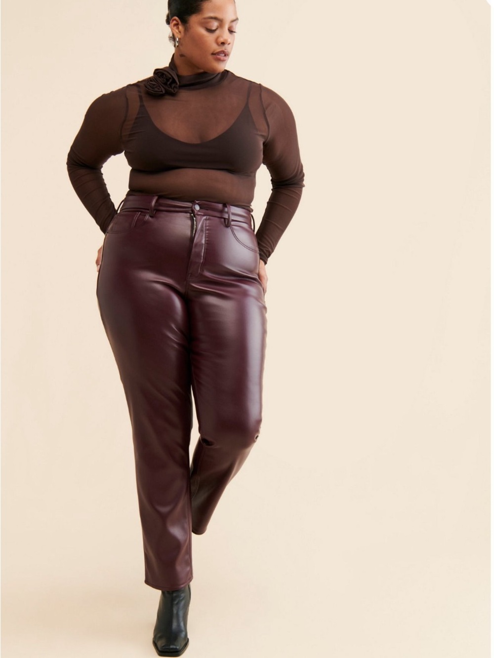 Good American Better Than Vegan Leather Pants Size 8